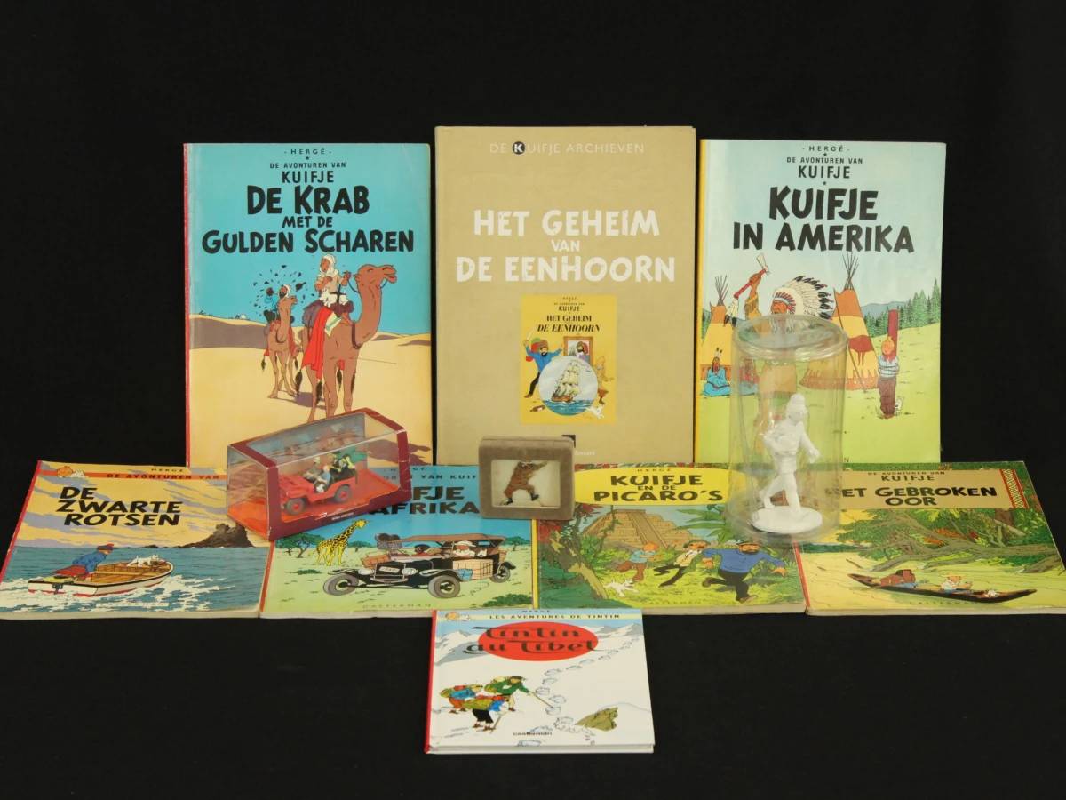 Kuifje verzamellot met strips en memorabilia – kavel bij De Kringwinkel, Antwerpen