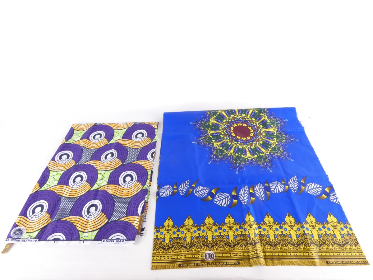 Set van kleurrijke Afrikaanse waxprintstoffen - foto 11