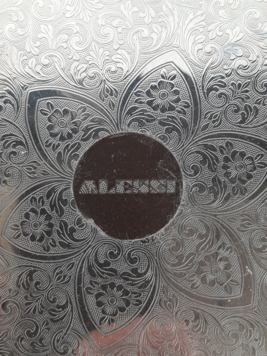 Vintage Alessi "Mercurio" Dienblad – Geëtst Bloemenmotief – Inox 18/10 Italië