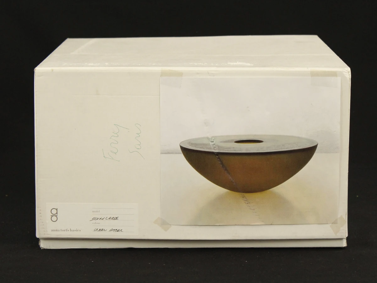 Anna Torfs Basics - Groot handgemaakt glaskunstobject in green amber met certificaat en originele doos - foto 2