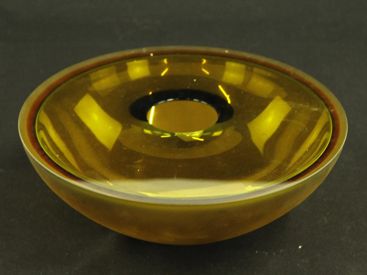 Anna Torfs Basics - Groot handgemaakt glaskunstobject in green amber met certificaat en originele doos - foto 4