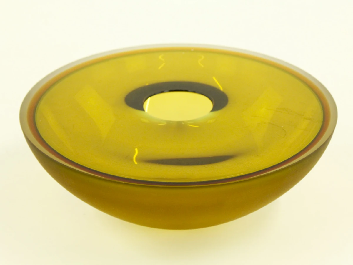 Anna Torfs Basics - Groot handgemaakt glaskunstobject in green amber met certificaat en originele doos - foto 1