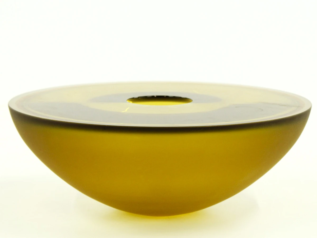 Anna Torfs Basics - Groot handgemaakt glaskunstobject in green amber met certificaat en originele doos - foto 7