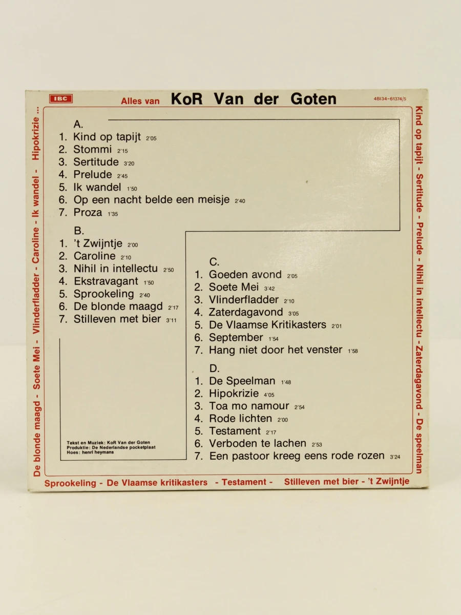 KoR Van der Goten – Alles van KoR Van der Goten – dubbel-LP, IBC, 1979 - foto 2