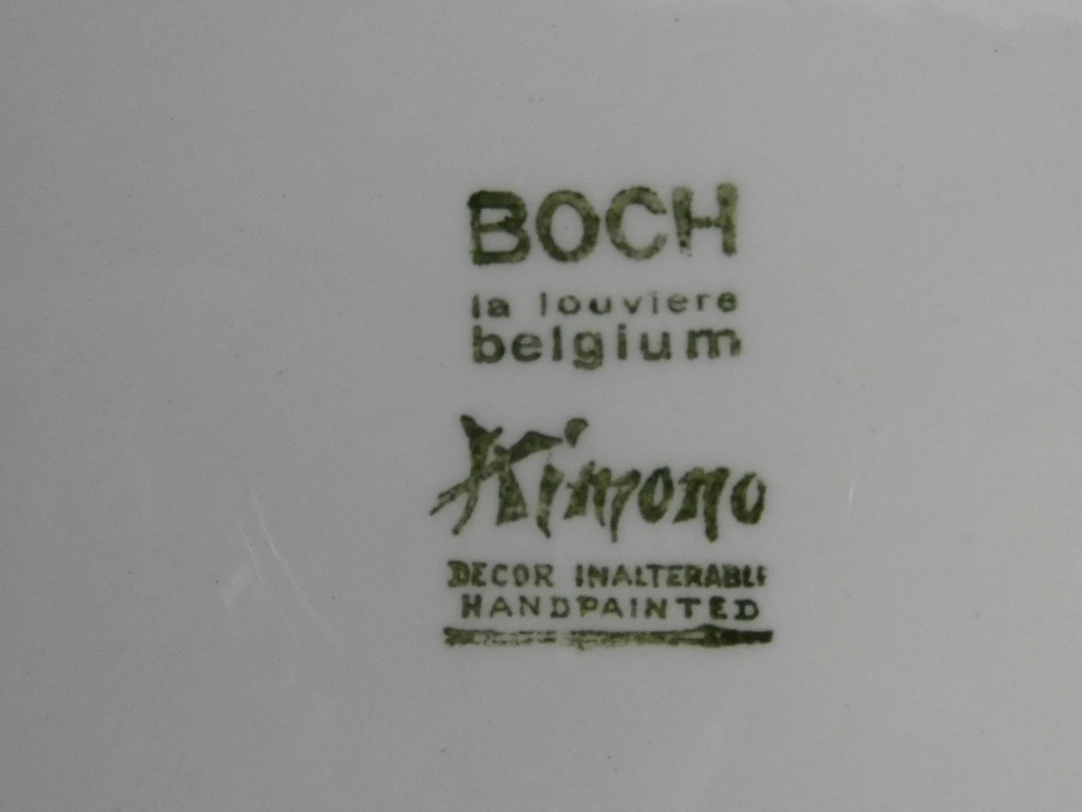 Boch La Louvière "Kimono", handbeschilderde set van 6 keramische borden - foto 7