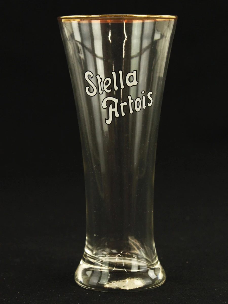 Stella Artois set van 6 vintage fluitjes glazen met goudkleurige rand  jaren 60 - foto 3