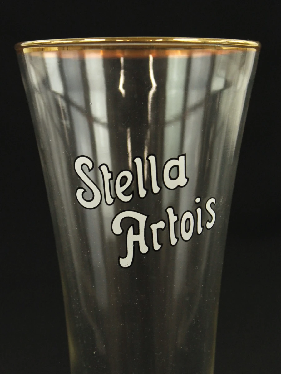 Stella Artois set van 6 vintage fluitjes glazen met goudkleurige rand  jaren 60 - foto 5