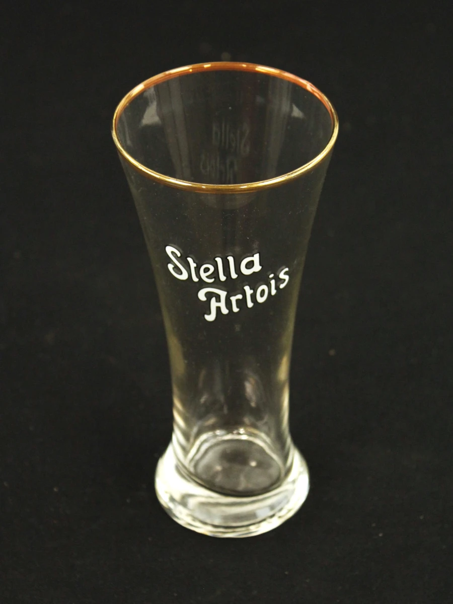 Stella Artois set van 6 vintage fluitjes glazen met goudkleurige rand  jaren 60 - foto 6