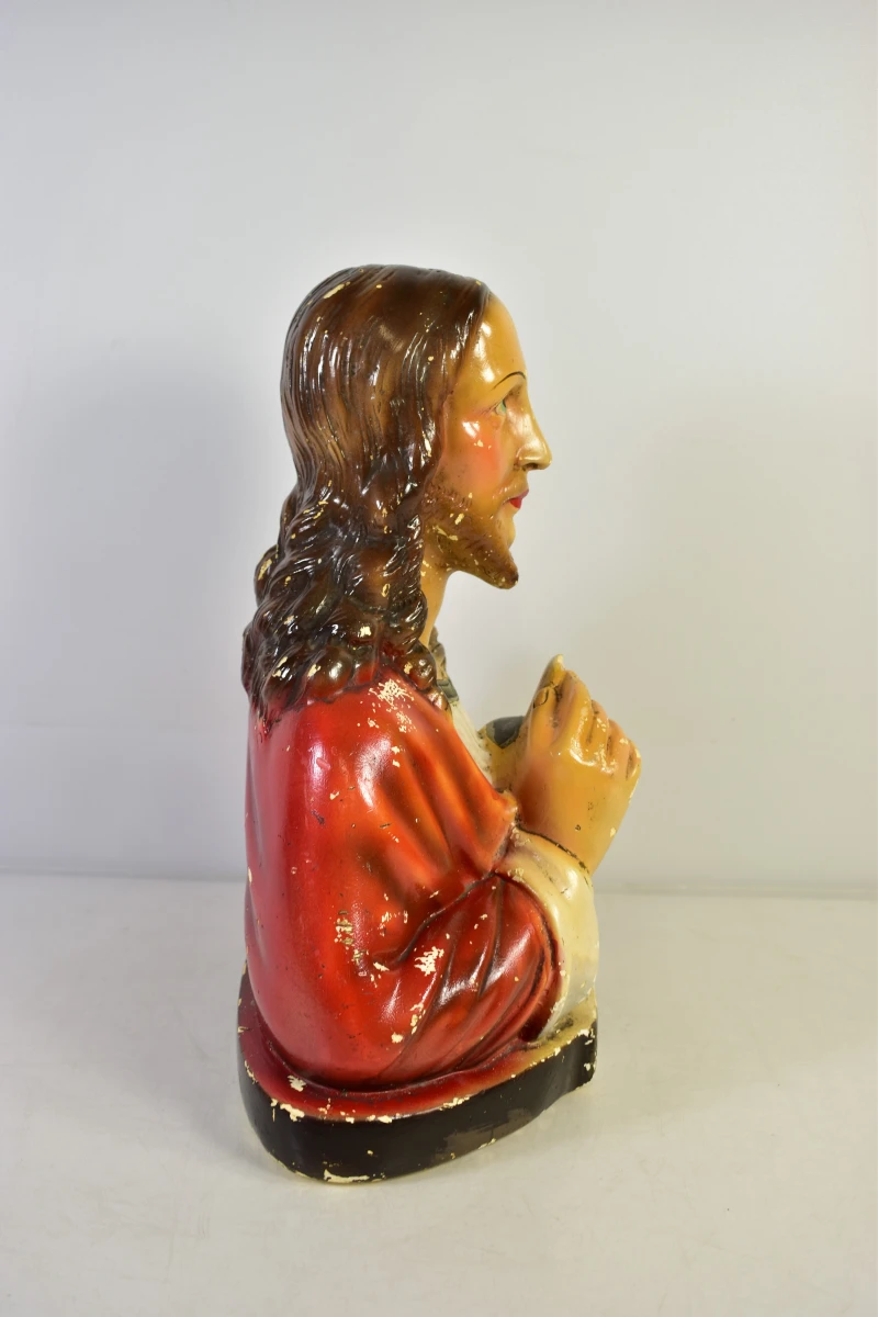 Religieus Heilig Hart Jezusbeeld met kelk en hostie - foto 5