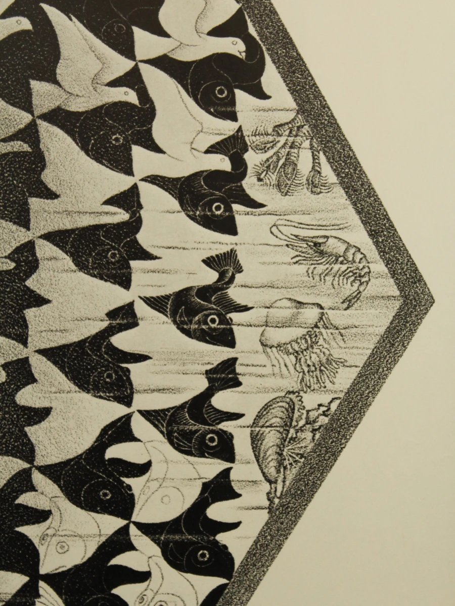 M.C. Escher – Verbum – Ingelijste Kunstdruk / Reproductie + broche - foto 5