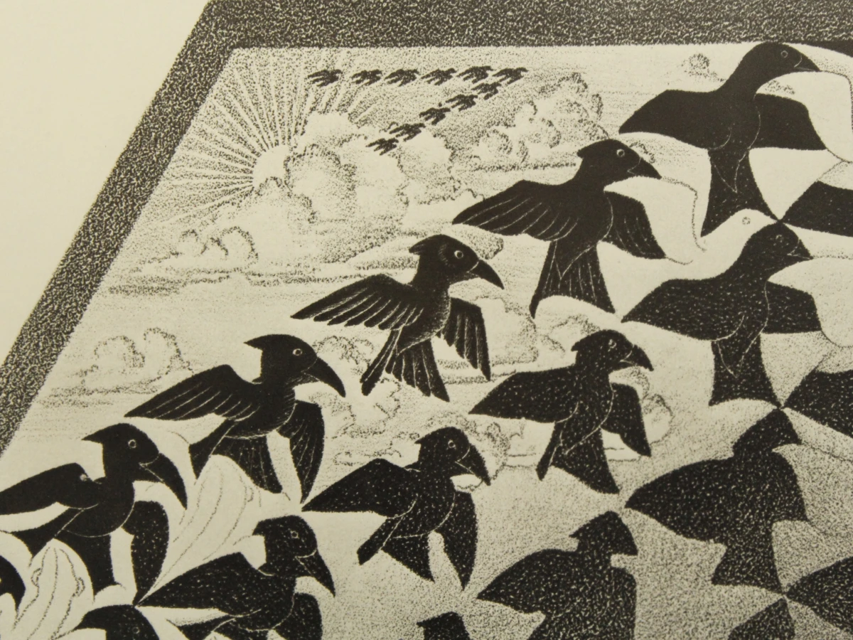 M.C. Escher – Verbum – Ingelijste Kunstdruk / Reproductie + broche - foto 7
