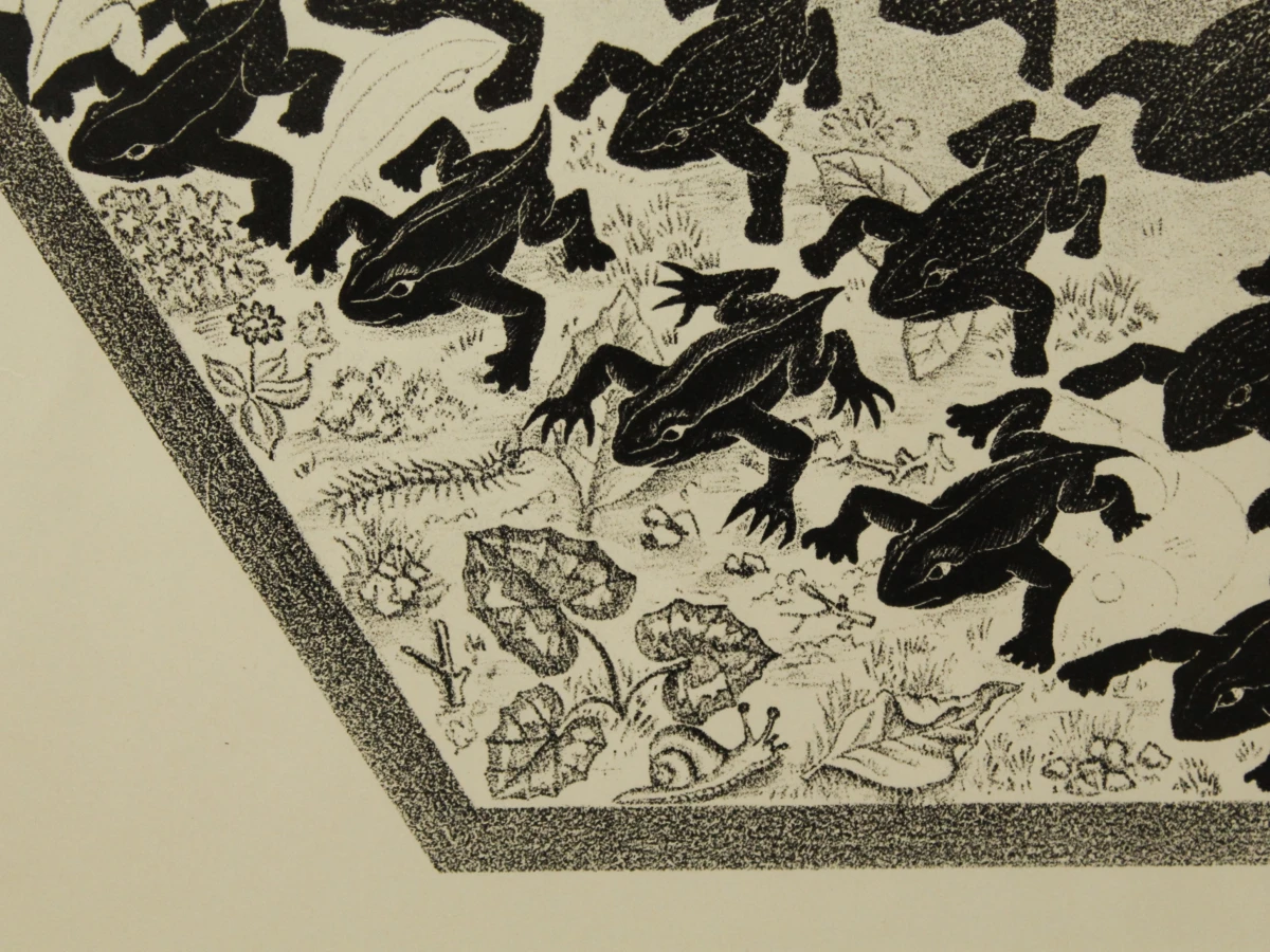 M.C. Escher – Verbum – Ingelijste Kunstdruk / Reproductie + broche - foto 9