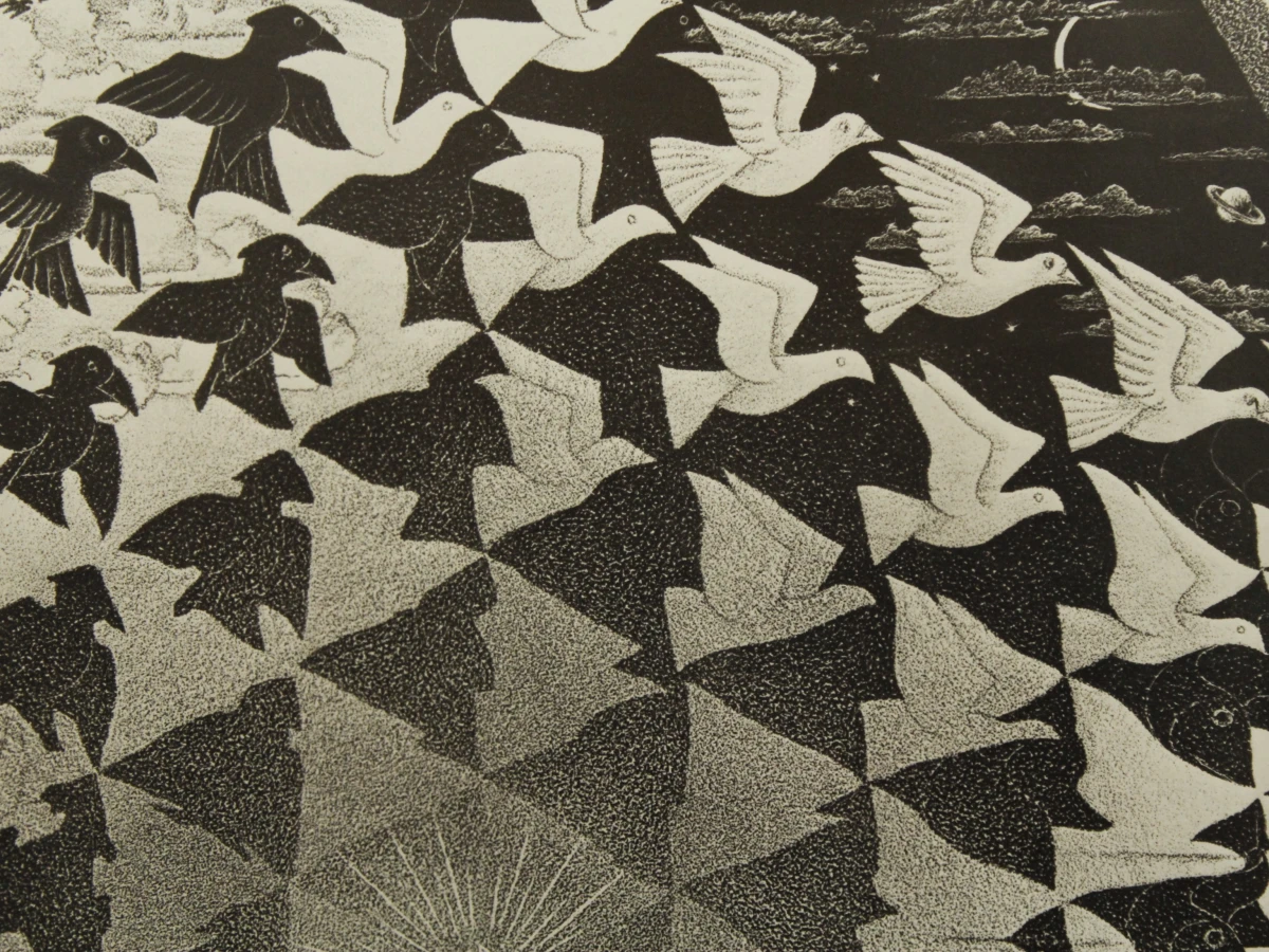 M.C. Escher – Verbum – Ingelijste Kunstdruk / Reproductie + broche - foto 11