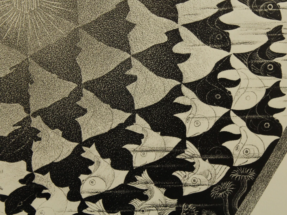 M.C. Escher – Verbum – Ingelijste Kunstdruk / Reproductie + broche - foto 12