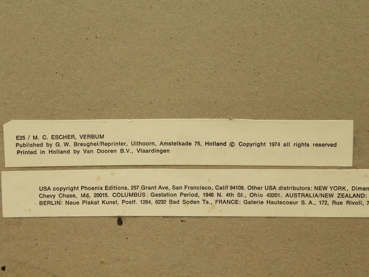 M.C. Escher – Verbum – Ingelijste Kunstdruk / Reproductie + broche - foto 18