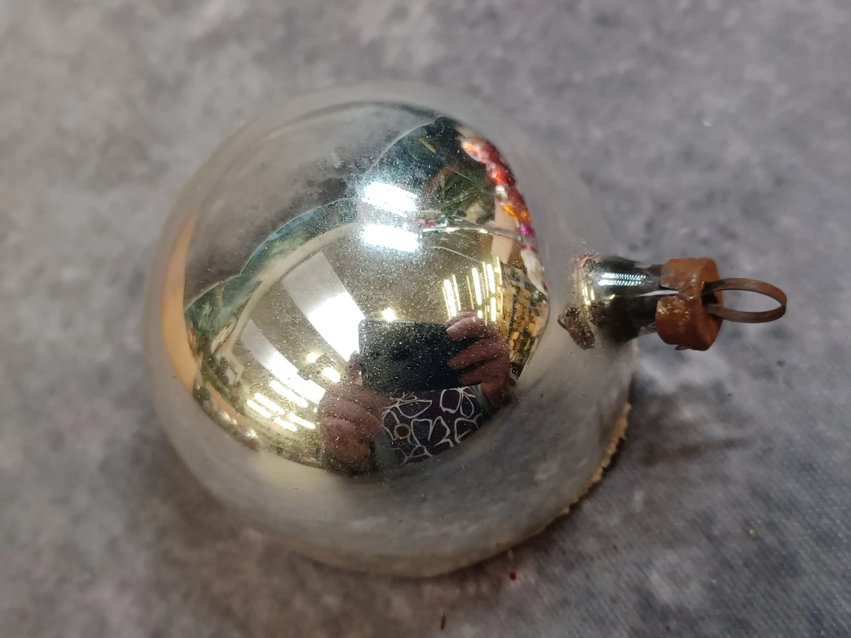 Vintage glazen kerstballen en piek met reflectors - foto 19