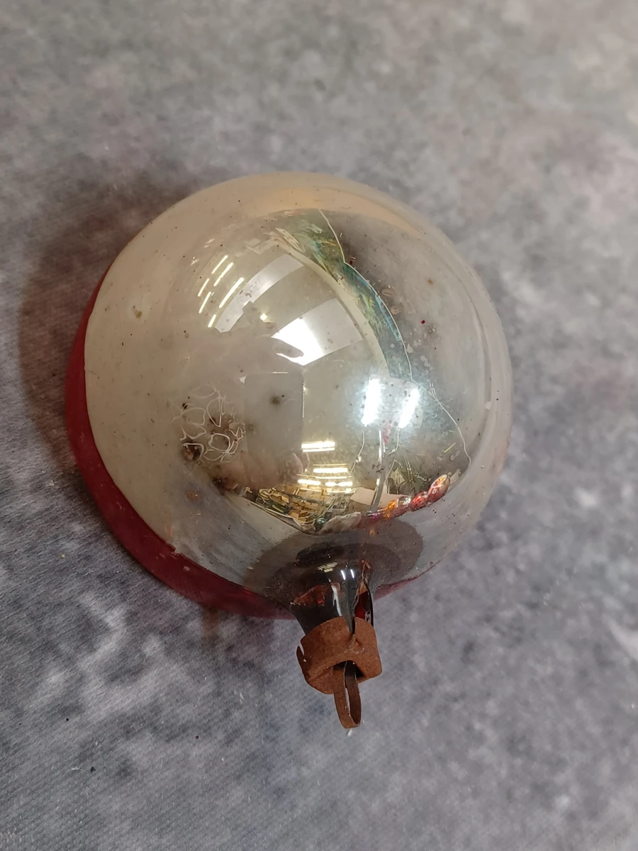 Vintage glazen kerstballen en piek met reflectors - foto 21