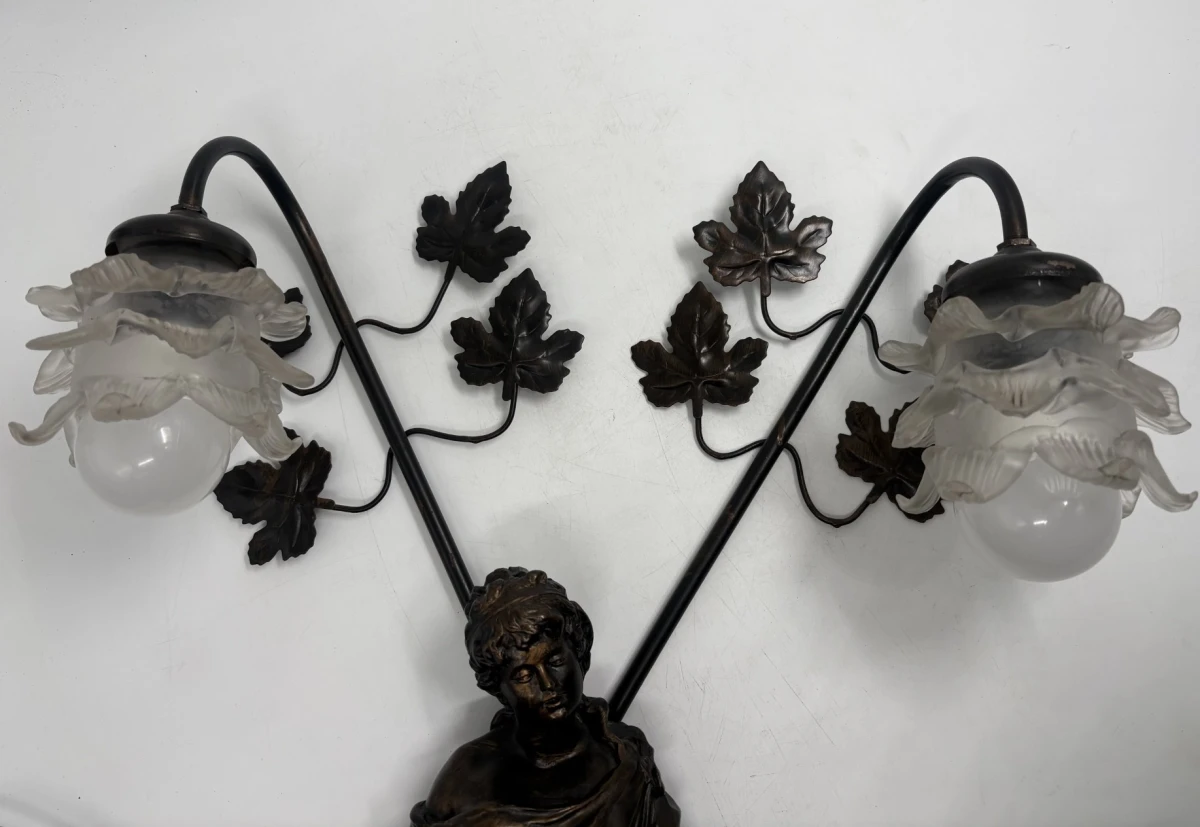 Grote Art Nouveau sculptuurlamp - foto 11