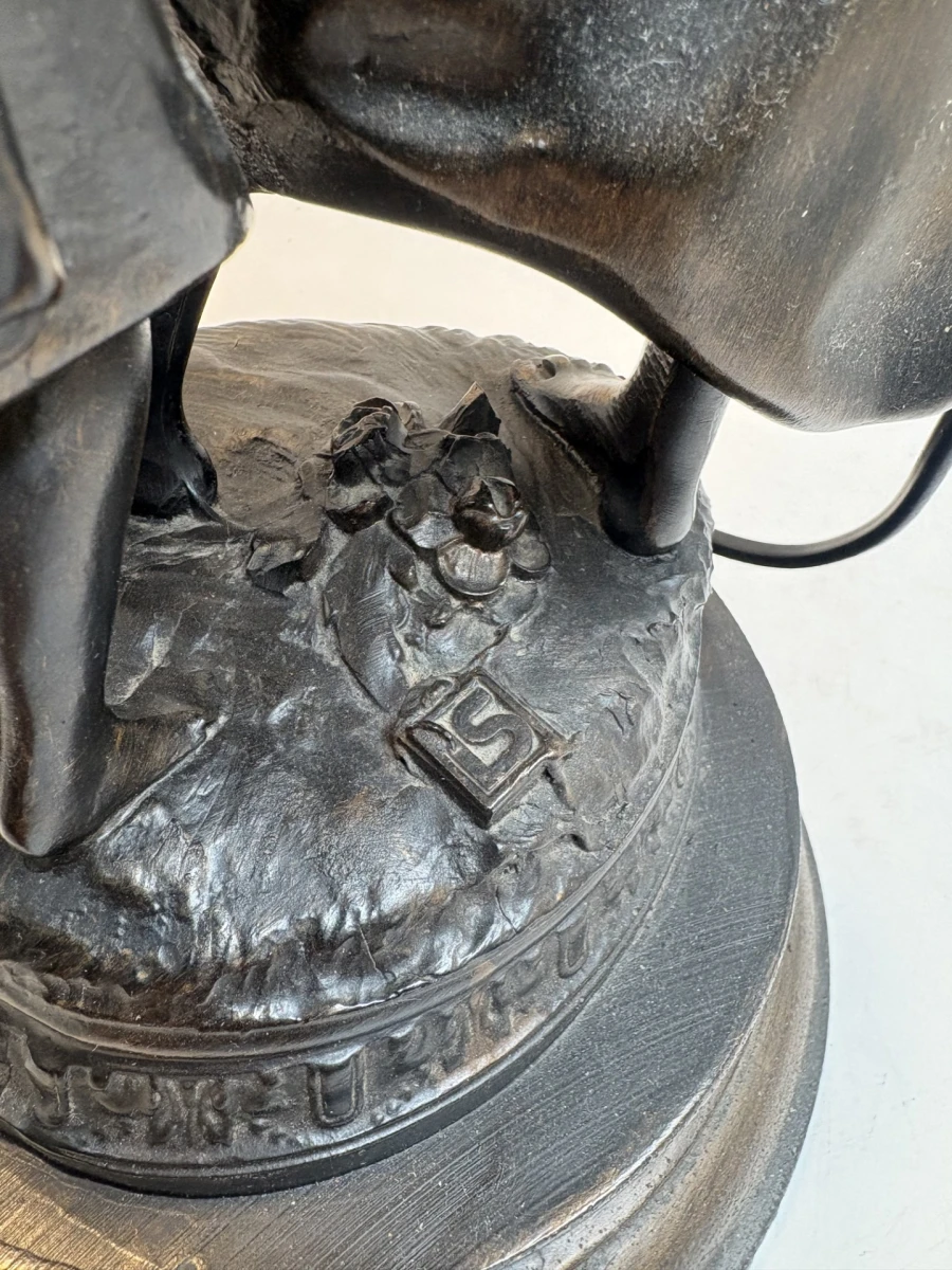 Grote Art Nouveau sculptuurlamp - foto 1