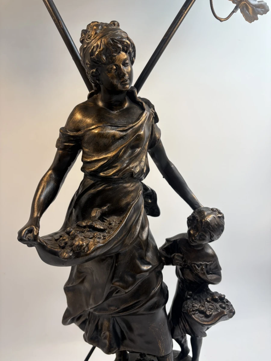 Grote Art Nouveau sculptuurlamp - foto 4