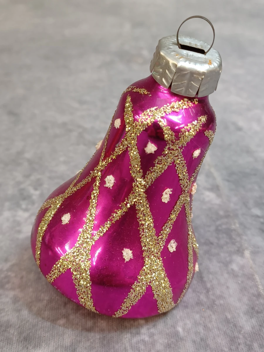 Kleurrijke set van 8 glazen kerstklokjes - foto 4