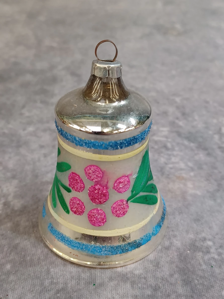 Kleurrijke set van 8 glazen kerstklokjes - foto 12