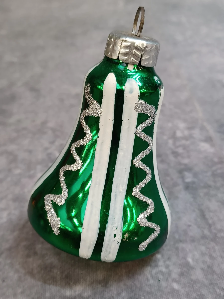 Kleurrijke set van 8 glazen kerstklokjes - foto 6