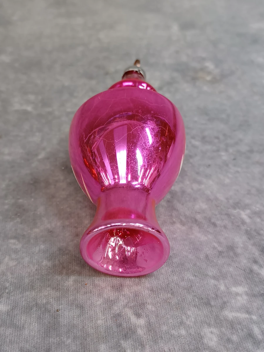 Unieke set van 3 vintage glazen kersthangers - foto 7