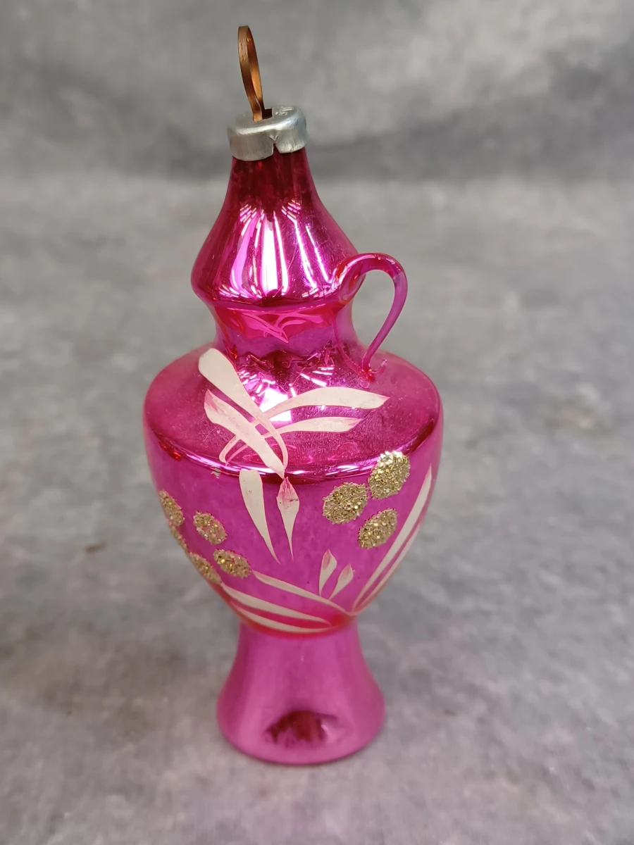 Unieke set van 3 vintage glazen kersthangers - foto 5