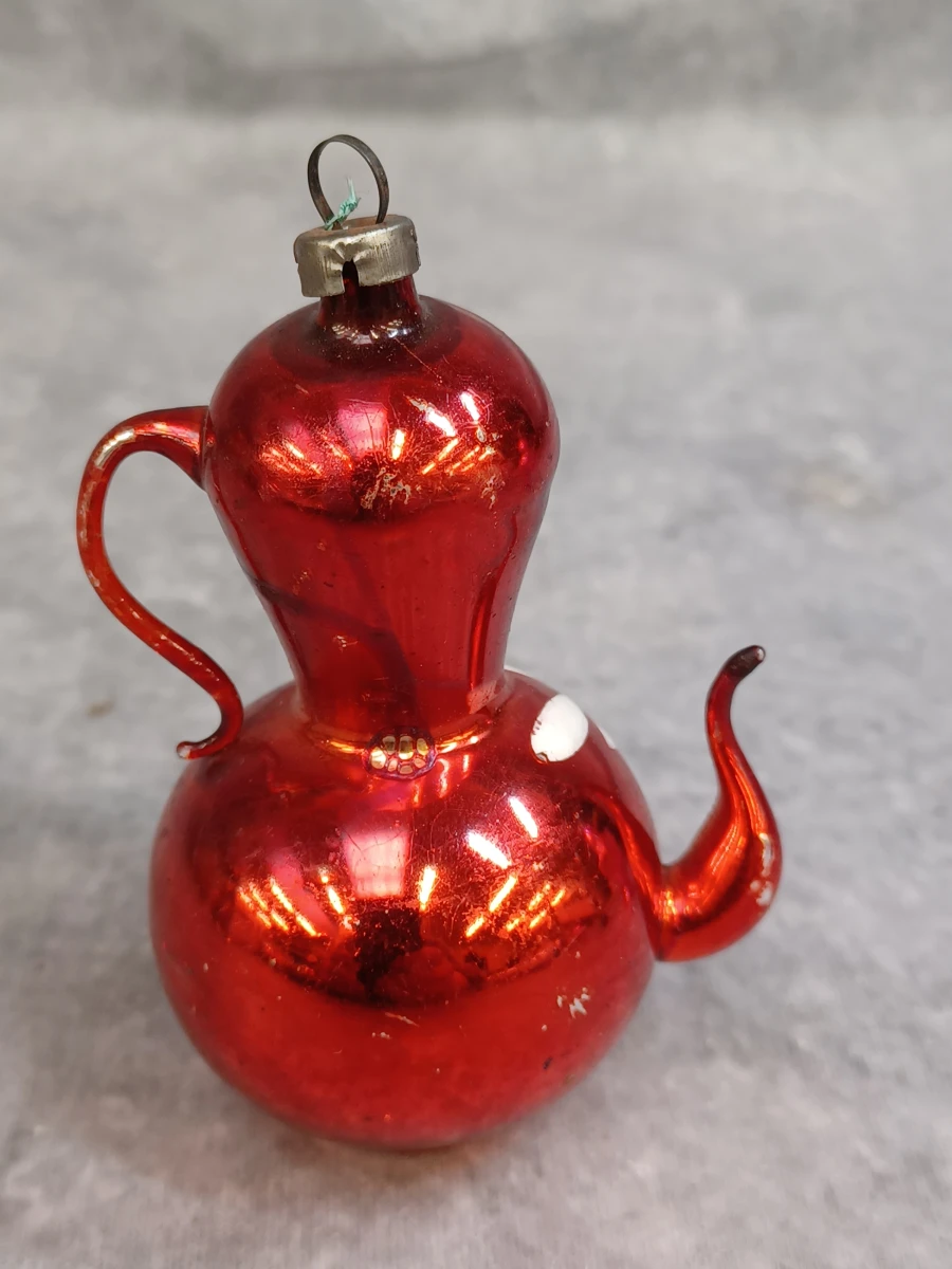 Unieke set van 3 vintage glazen kersthangers - foto 3