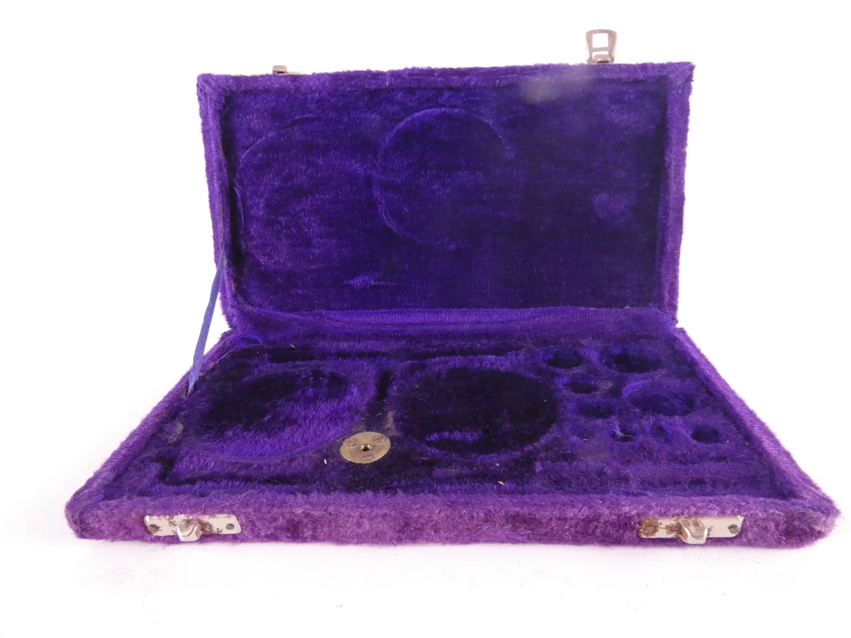 Vintage precisieweegschaalset 100 g - in paarse fluwelen doos - foto 13