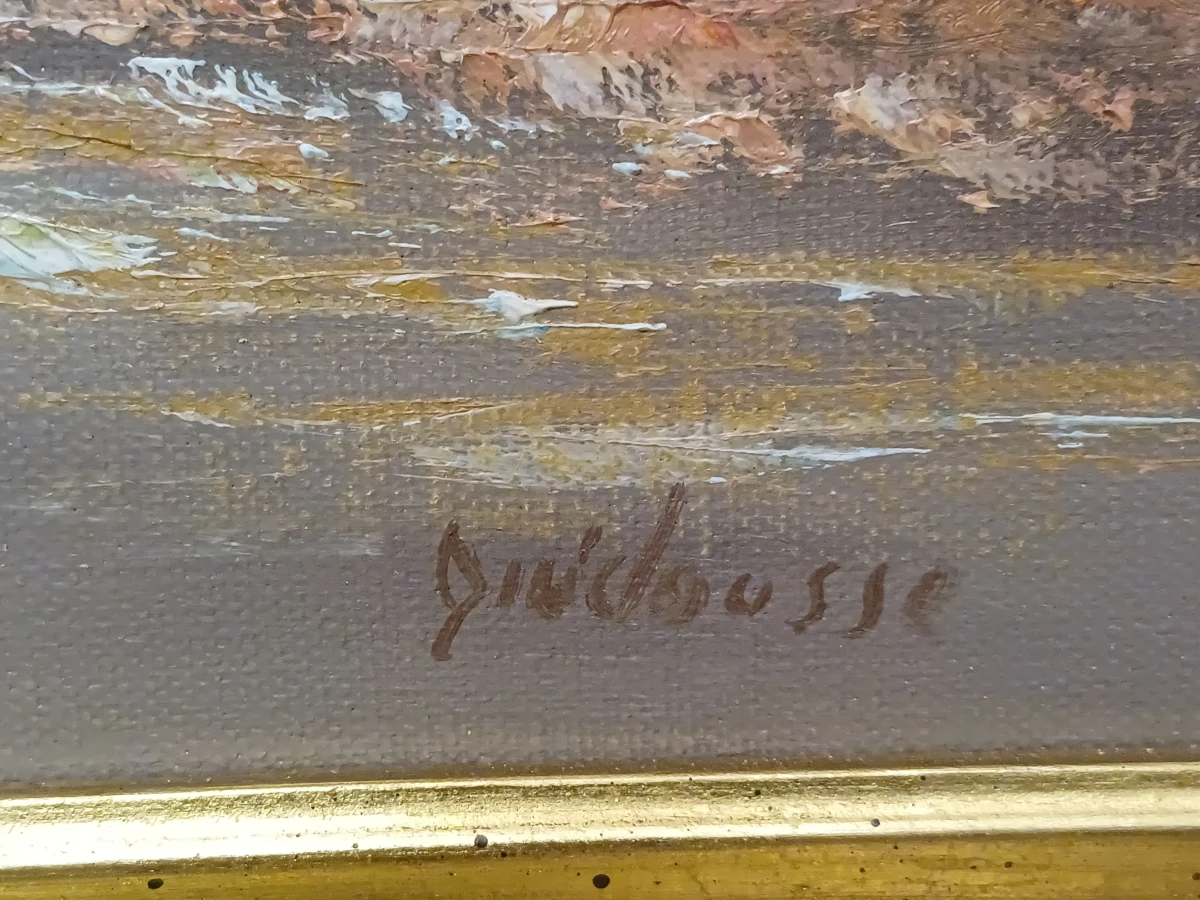 Olieverfschilderij 'Watermolen' - Gaston Quidousse - foto 3