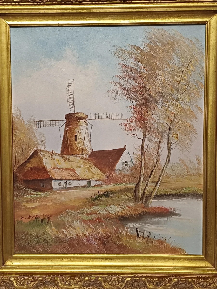 Schilderij windmolen - Gaston Quidousse - foto 2