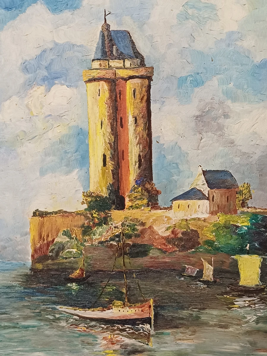 Authentiek olieverfschilderij "Tour Solidor" - foto 4
