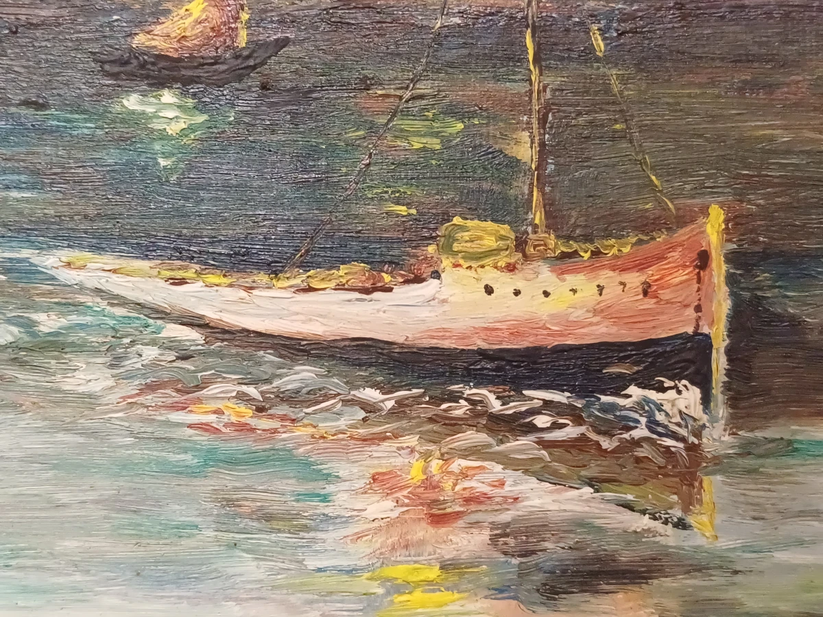 Authentiek olieverfschilderij "Tour Solidor" - foto 5
