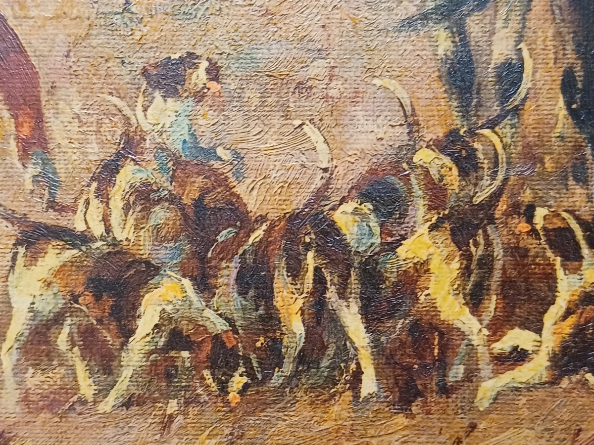 Schilderij jachttafereel - H. Altermann - foto 11