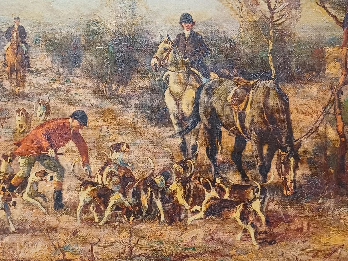 Schilderij jachttafereel - H. Altermann - foto 10