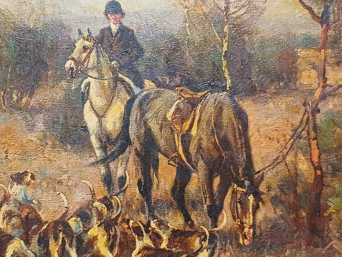Schilderij jachttafereel - H. Altermann - foto 12