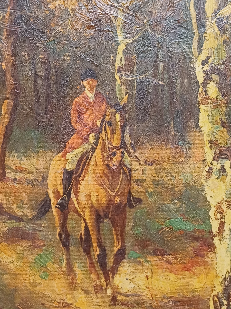 Schilderij jachttafereel - H. Altermann - foto 5
