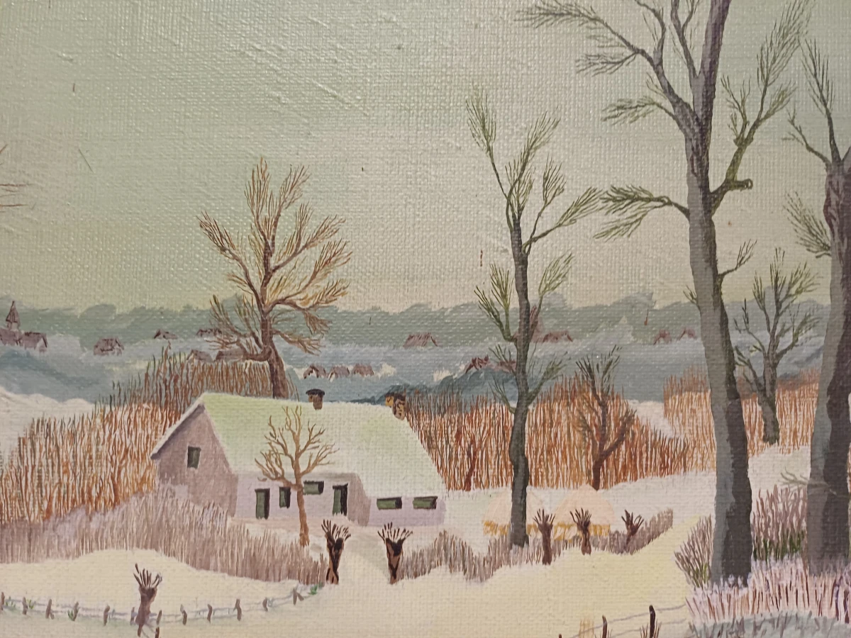 Schilderij sneeuwlandschap - F. Van Muylem - foto 7