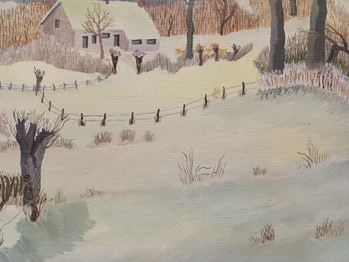 Schilderij sneeuwlandschap - F. Van Muylem - foto 8