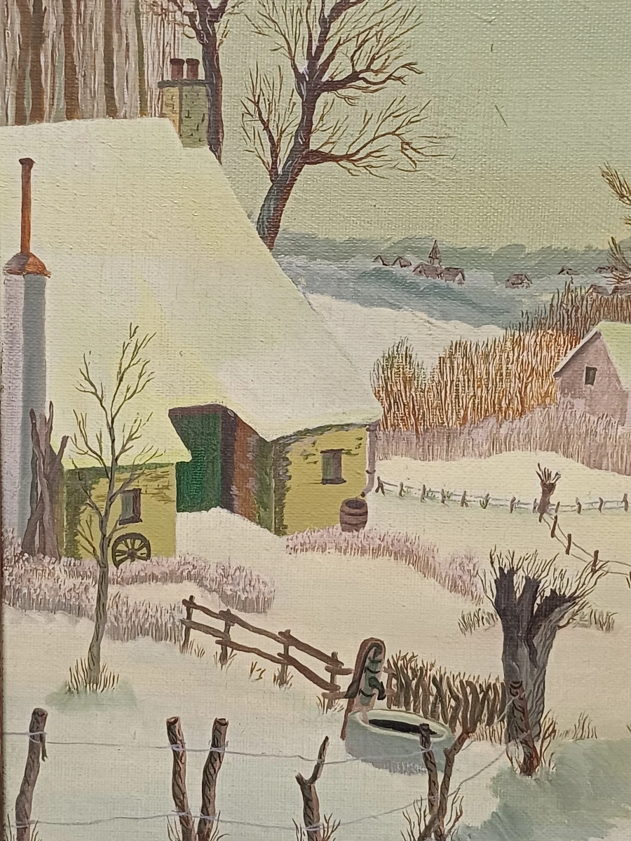 Schilderij sneeuwlandschap - F. Van Muylem - foto 3