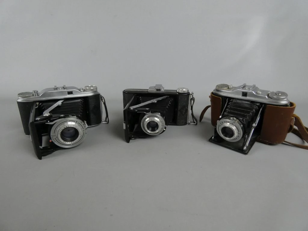 Set van Drie Vintage Agfa Balúcameras – kavel bij De Kringwinkel, Diest
