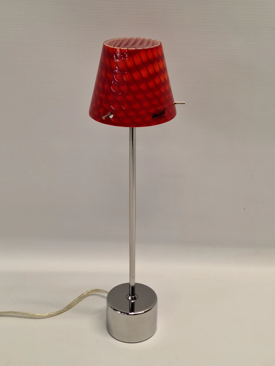 Herstal Gil Tafellamp - Deens Design - Rood Dubbelglas & Chroom - foto 8