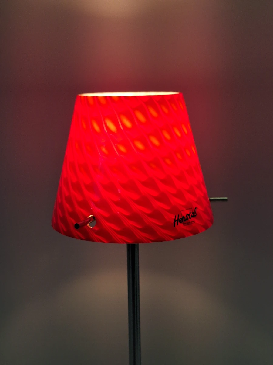 Herstal Gil Tafellamp - Deens Design - Rood Dubbelglas & Chroom - foto 6