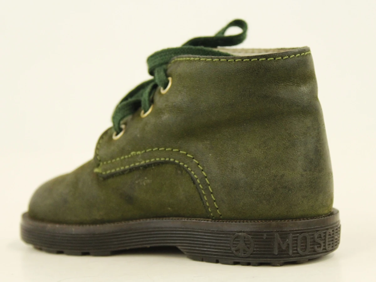 Moschino kinderschoentjes - Made in Italy - donkergroen leder met bruine kastanje (mt 20) - foto 9