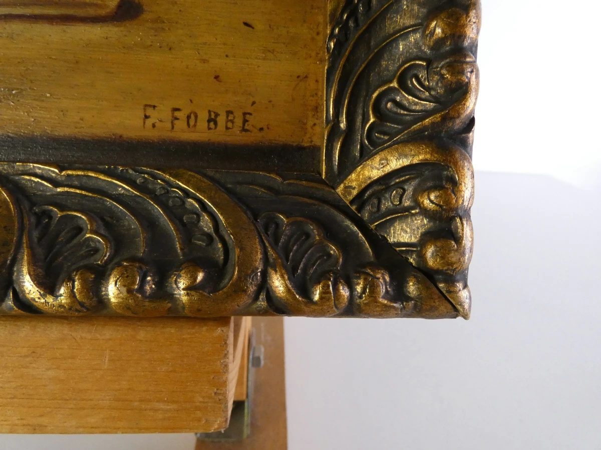 Olieverfschilderij Stilleven op hout van F. Fobbe - foto 3