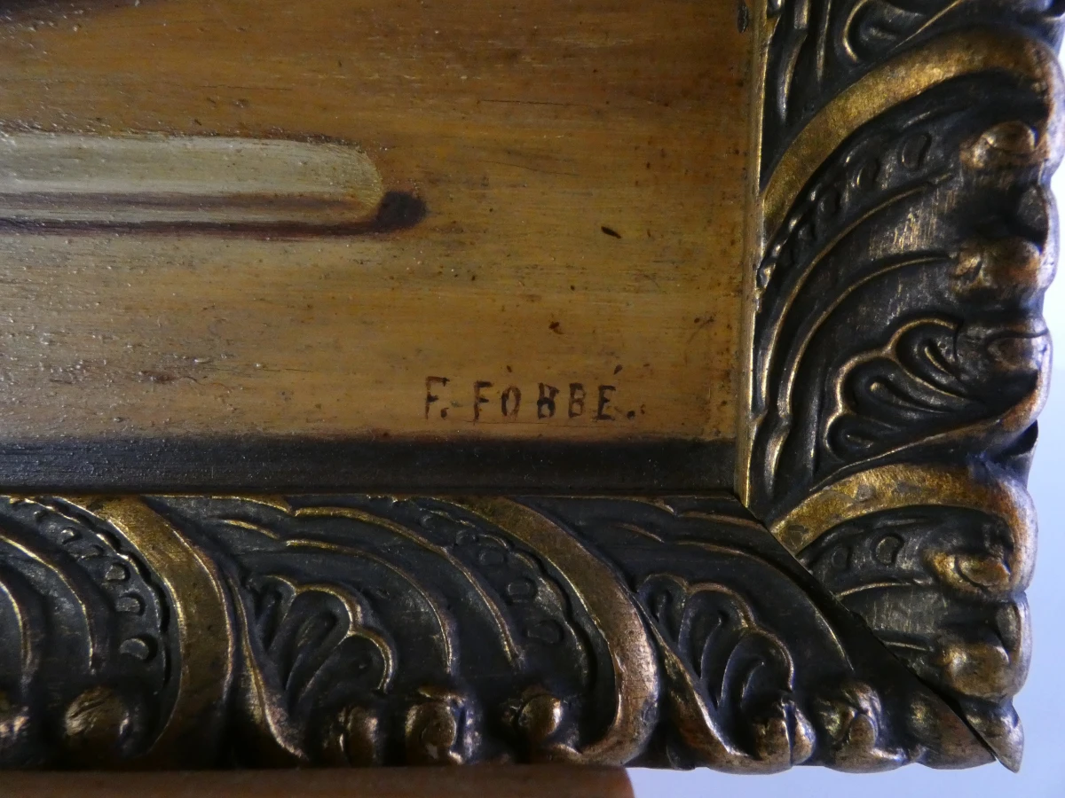 Olieverfschilderij Stilleven op hout van F. Fobbe - foto 14