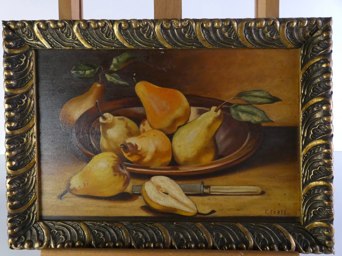 Olieverfschilderij Stilleven op hout van F. Fobbe - foto 17