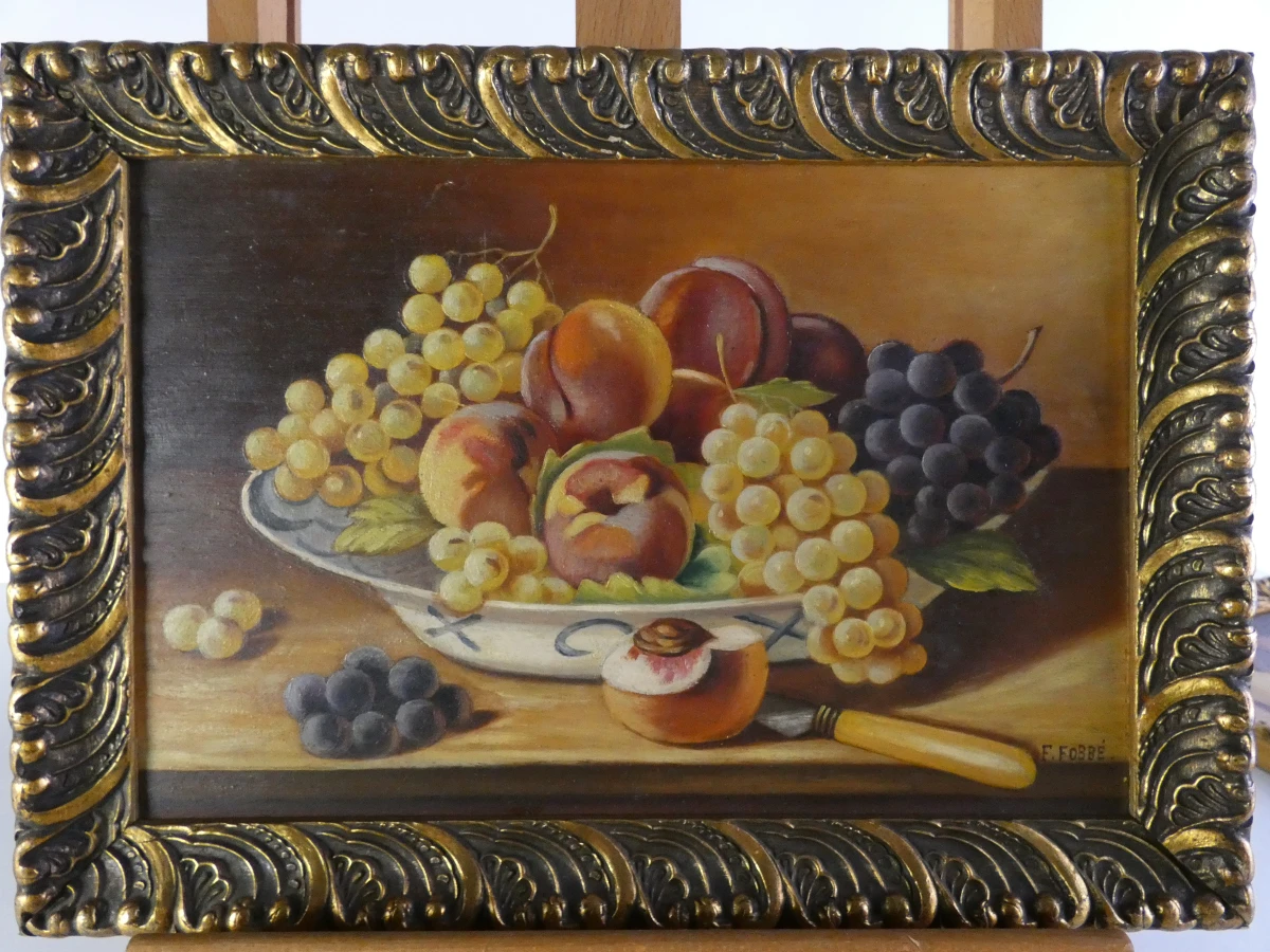 Olieverfschilderij Stilleven op hout van F. Fobbe - foto 16